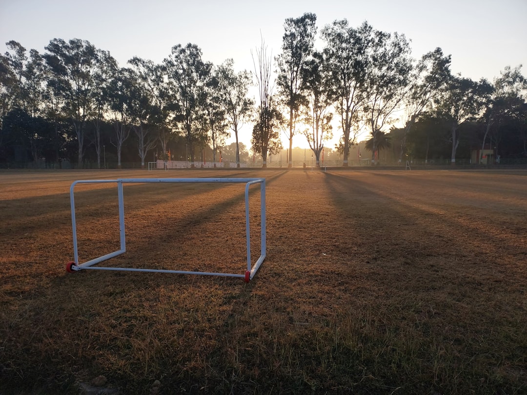 sunrise-over-a-grassy-field-with-a-soccer-goal-dskr12xfw9s
